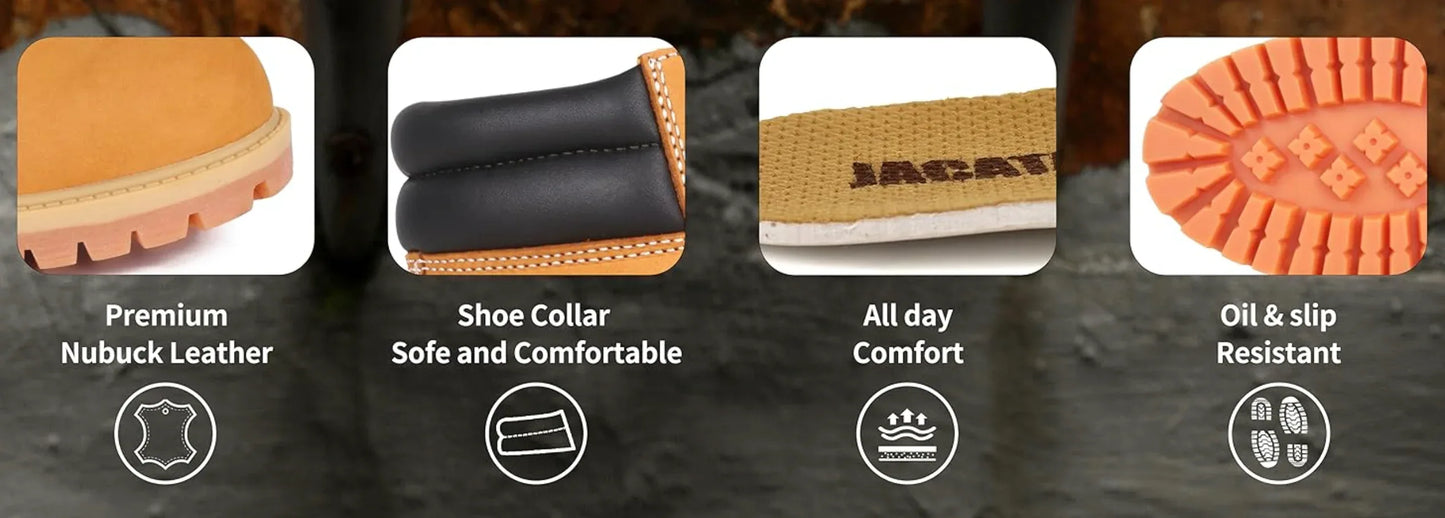 Men's JACATA • 8601 • 6" Classic Nubuck Leather Work Boot - Wheat - BuyJacataBoots.online