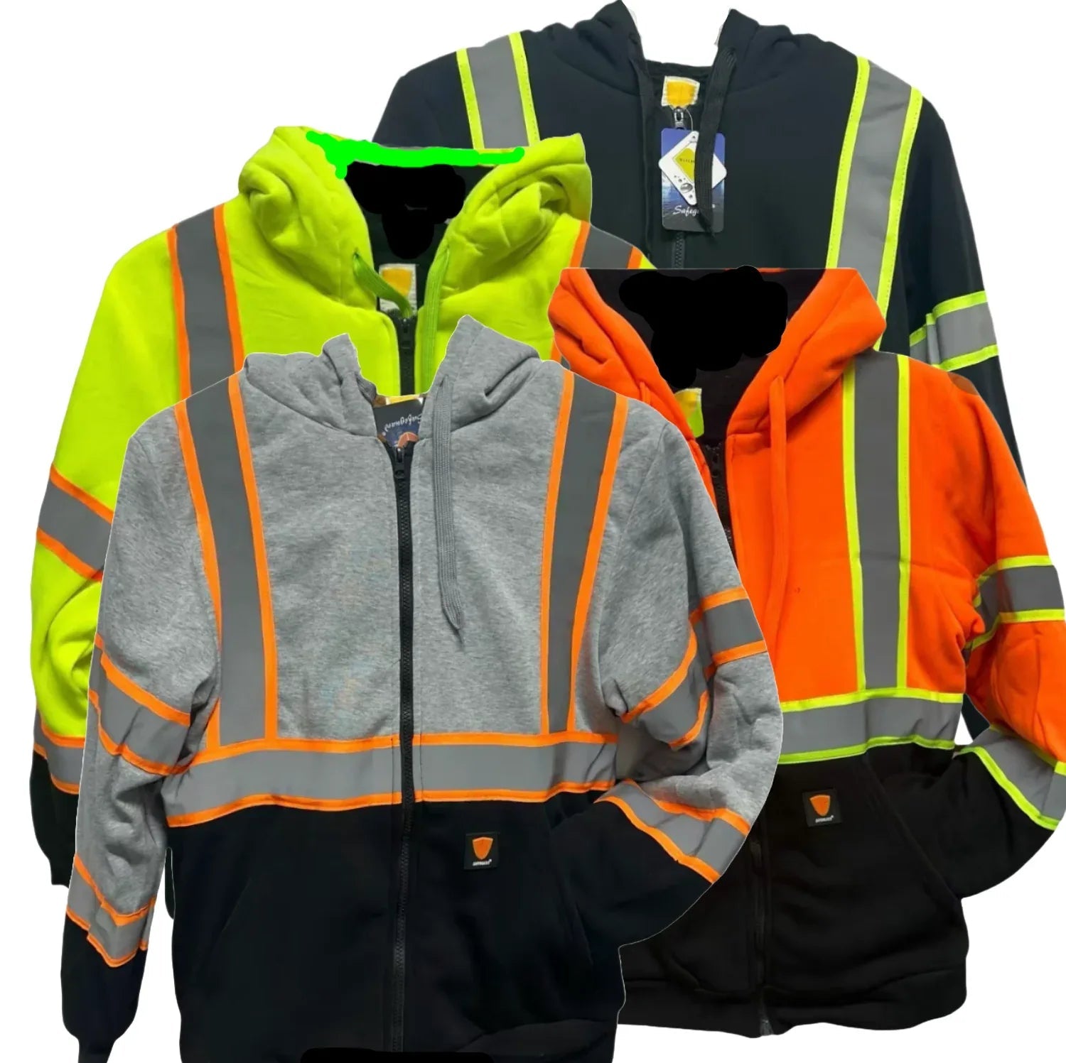Men's SafeGuard High-Visibility Fleece Lined Zipper Hoody #0515 Available in 4 Colors - BuyJacataBoots.online